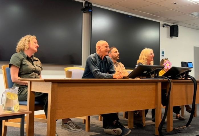 The post-screening Q&A panel at the Tavistock Centre with Dr Joanne Stubley, Dr Susanna Petche, Sophie Olson and Ton Mazzone